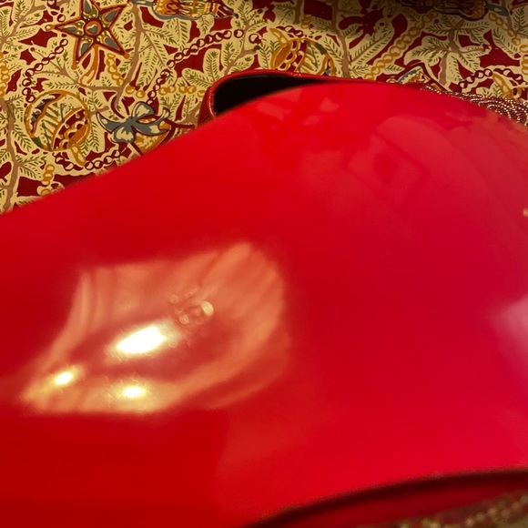 Red Suede Rhinestones Slip on Fiesso - Picture 9 of 9